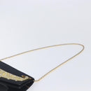 Cartier Chain Shoulder Bag cotton Black Gold Tone Auth BA16941-8