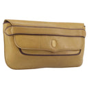 Cartier Must Line Clutch Bag Leather Beige Gold Tone Auth BA16943-1