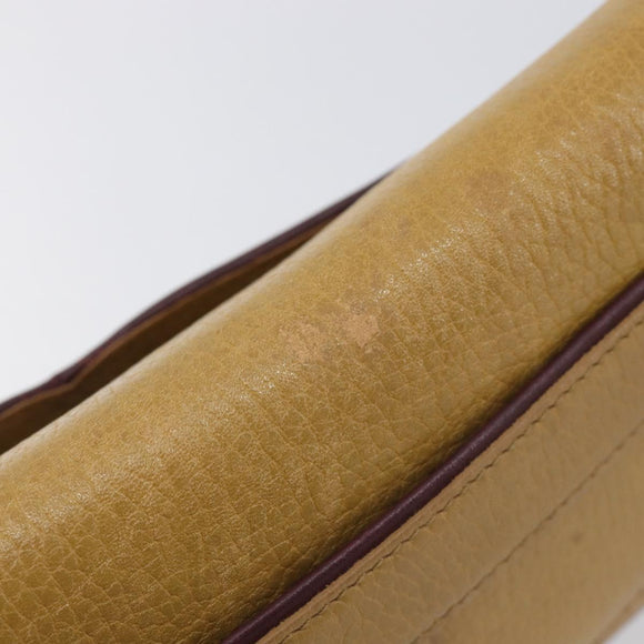 Cartier Must Line Clutch Bag Leather Beige Gold Tone Auth BA16943
