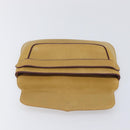 Cartier Must Line Clutch Bag Leather Beige Gold Tone Auth BA16943-15