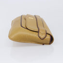 Cartier Must Line Clutch Bag Leather Beige Gold Tone Auth BA16943-4