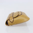 Cartier Must Line Clutch Bag Leather Beige Gold Tone Auth BA16943-5