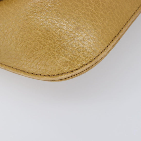 Cartier Must Line Clutch Bag Leather Beige Gold Tone Auth BA16943