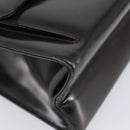 Salvatore Ferragamo Gancini Tote Bag Patent Dark Brown Gold Tone Auth BA16946-11