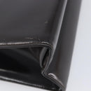 Salvatore Ferragamo Gancini Tote Bag Patent Dark Brown Gold Tone Auth BA16946-13