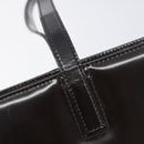 Salvatore Ferragamo Gancini Tote Bag Patent Dark Brown Gold Tone Auth BA16946-14