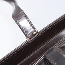 Salvatore Ferragamo Gancini Tote Bag Patent Dark Brown Gold Tone Auth BA16946-17