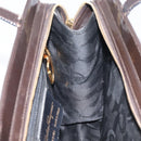 Salvatore Ferragamo Gancini Tote Bag Patent Dark Brown Gold Tone Auth BA16946-20
