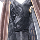 Salvatore Ferragamo Gancini Tote Bag Patent Dark Brown Gold Tone Auth BA16946-21