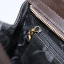 Salvatore Ferragamo Gancini Tote Bag Patent Dark Brown Gold Tone Auth BA16946-22