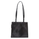 Salvatore Ferragamo Gancini Tote Bag Patent Dark Brown Gold Tone Auth BA16946-3
