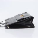 Salvatore Ferragamo Gancini Tote Bag Patent Dark Brown Gold Tone Auth BA16946-5