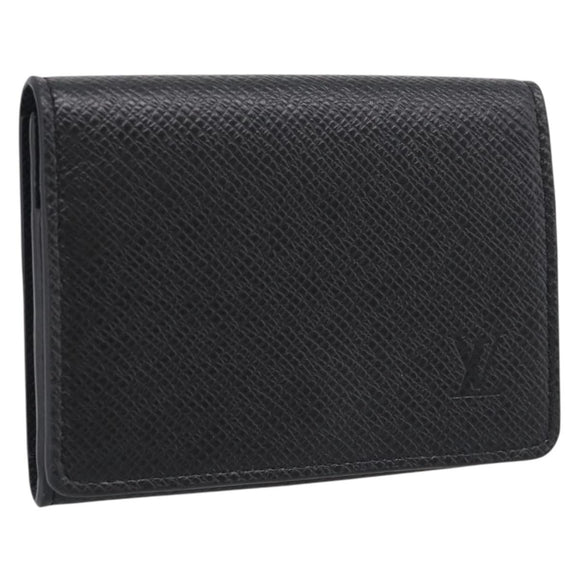 LOUIS VUITTON Taiga Enveloppe Carte de Visite NM Noir M64595 LV Auth BA16950V