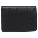 LOUIS VUITTON Taiga Enveloppe Carte de Visite NM Noir M64595 LV Auth BA16950V-2
