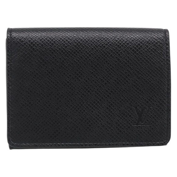 LOUIS VUITTON Taiga Enveloppe Carte de Visite NM Noir M64595 LV Auth BA16950V