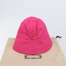 GUCCI GG Marmont Bucket Hat Nylon Pink Gold Tone 729470 Auth BA16952M-20