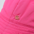 GUCCI GG Marmont Bucket Hat Nylon Pink Gold Tone 729470 Auth BA16952M-6