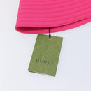 GUCCI GG Marmont Bucket Hat Nylon Pink Gold Tone 729470 Auth BA16952M-9