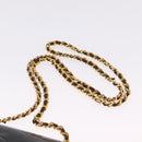CHANEL Chain Shoulder Bag Patent Black Gold Tone CC Auth BA16956-10