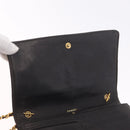 CHANEL Chain Shoulder Bag Patent Black Gold Tone CC Auth BA16956-18