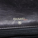 CHANEL Chain Shoulder Bag Patent Black Gold Tone CC Auth BA16956-20