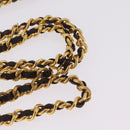 CHANEL Chain Shoulder Bag Patent Black Gold Tone CC Auth BA16956-9
