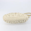Miu Miu Matelasse Hand Bag Leather 2way Ivory Gold Tone Auth BA16957-12