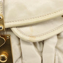 Miu Miu Matelasse Hand Bag Leather 2way Ivory Gold Tone Auth BA16957-20