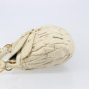Miu Miu Matelasse Hand Bag Leather 2way Ivory Gold Tone Auth BA16957-5