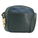LOEWE Velazquez Shoulder Bag Leather Green Gold Tone Auth BA16958-1