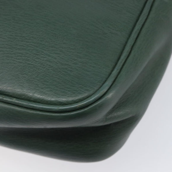 LOEWE Velazquez Shoulder Bag Leather Green Gold Tone Auth BA16958