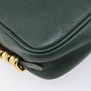 LOEWE Velazquez Shoulder Bag Leather Green Gold Tone Auth BA16958-11