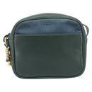 LOEWE Velazquez Shoulder Bag Leather Green Gold Tone Auth BA16958-2