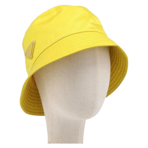 PRADA Bucket Hat Nylon Yellow Silver Auth BA16960M