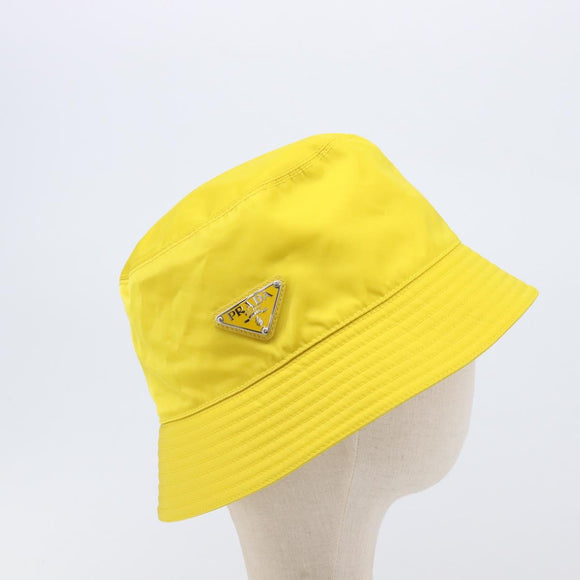 PRADA Bucket Hat Nylon Yellow Silver Auth BA16960M