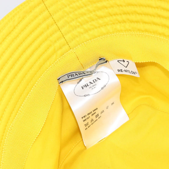 PRADA Bucket Hat Nylon Yellow Silver Auth BA16960M