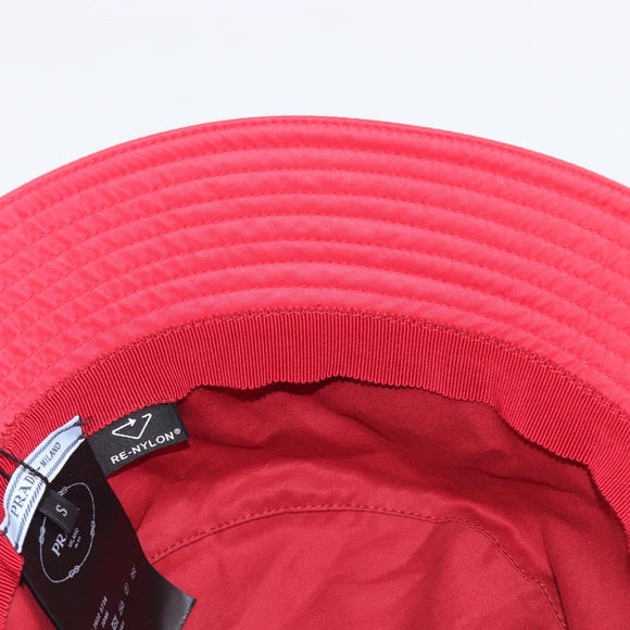 PRADA Bucket Hat Nylon Red Silver Auth BA16961M