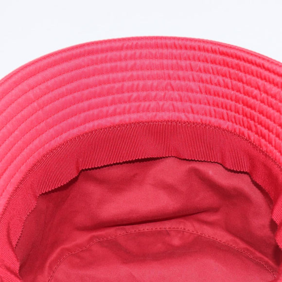 PRADA Bucket Hat Nylon Red Silver Auth BA16961M