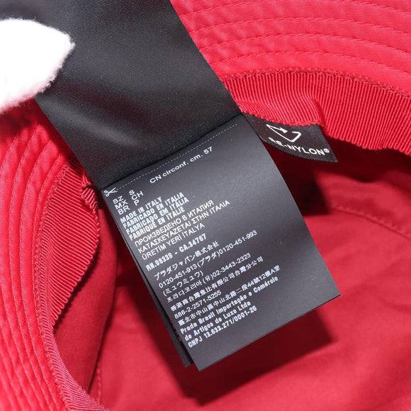 PRADA Bucket Hat Nylon Red Silver Auth BA16961M