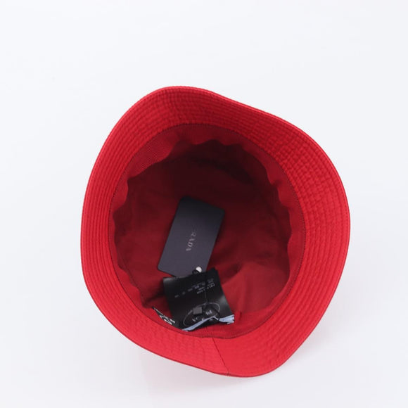 PRADA Bucket Hat Nylon Red Silver Auth BA16961M