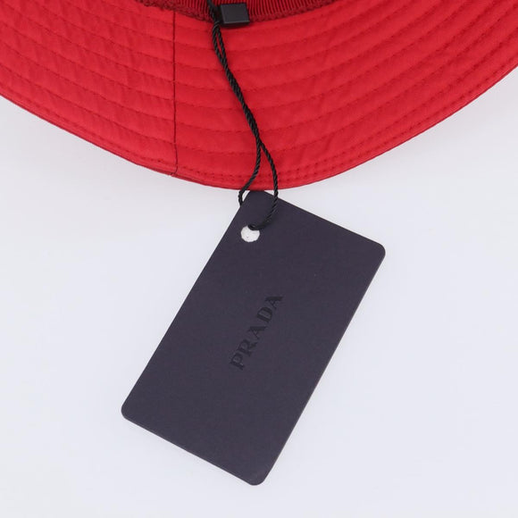 PRADA Bucket Hat Nylon Red Silver Auth BA16961M