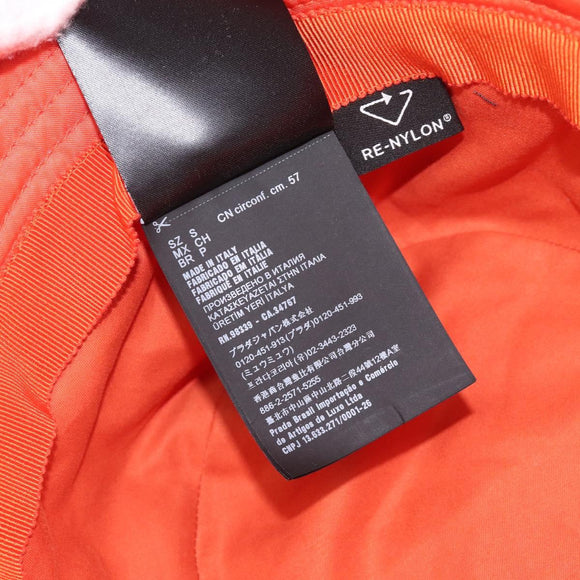 PRADA Bucket Hat Nylon Orange Silver Auth BA16962M