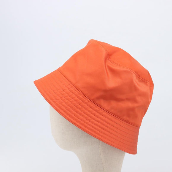 PRADA Bucket Hat Nylon Orange Silver Auth BA16962M