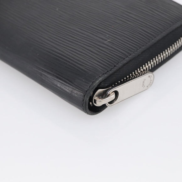 LOUIS VUITTON Epi Zippy Wallet Long Wallet Black M64838 LV Auth BA16969