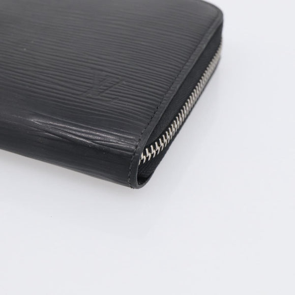LOUIS VUITTON Epi Zippy Wallet Long Wallet Black M64838 LV Auth BA16969