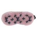 LOUIS VUITTON Mask Someille Eye Mask Fur Pink Black R97454 LV Auth BA16978M-2