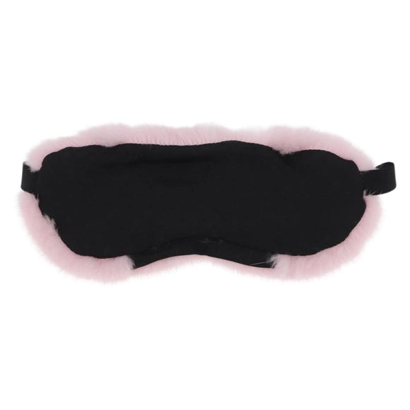 LOUIS VUITTON Mask Someille Eye Mask Fur Pink Black R97454 LV Auth BA16978M