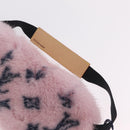LOUIS VUITTON Mask Someille Eye Mask Fur Pink Black R97454 LV Auth BA16978M-5
