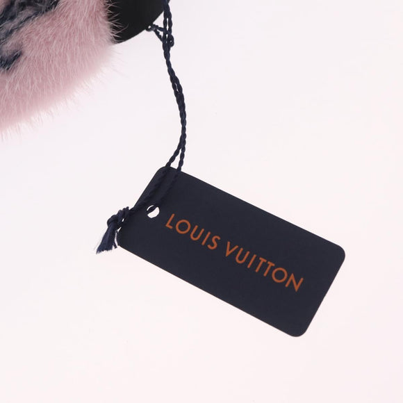LOUIS VUITTON Mask Someille Eye Mask Fur Pink Black R97454 LV Auth BA16978M