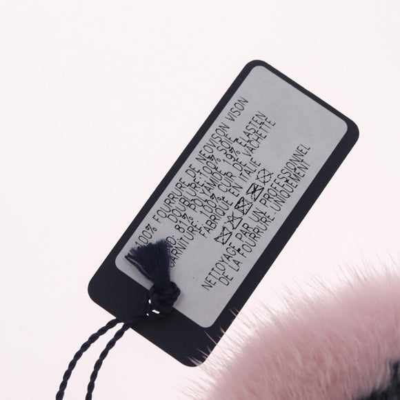 LOUIS VUITTON Mask Someille Eye Mask Fur Pink Black R97454 LV Auth BA16978M